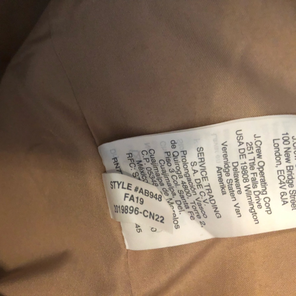 J. Crew Wool Blend Acorn Camel Heather City Coat Women's Petite - Picture 8 of 9